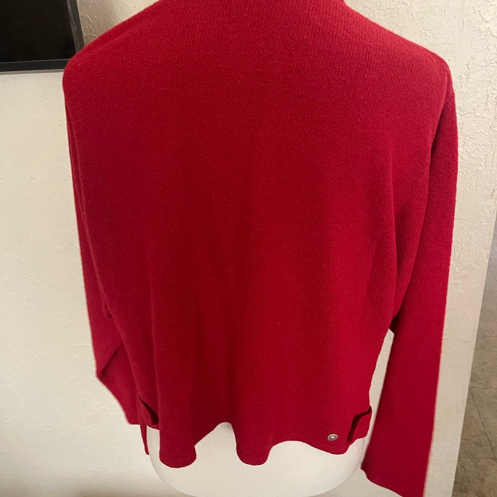 Red Button-Up Cardigan - Picture 8 of 8
